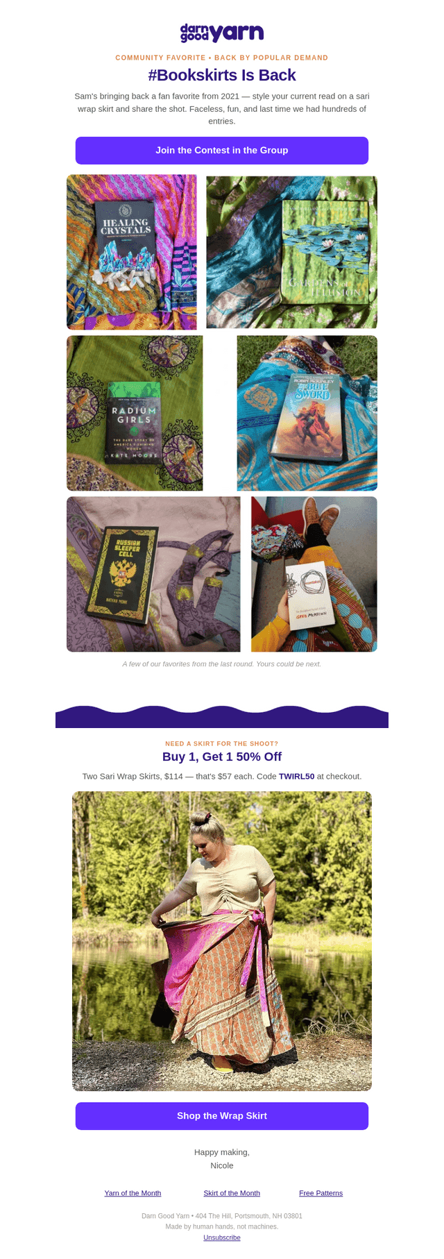 Darn Good Yarn email from Tue, Sep 8, 2026