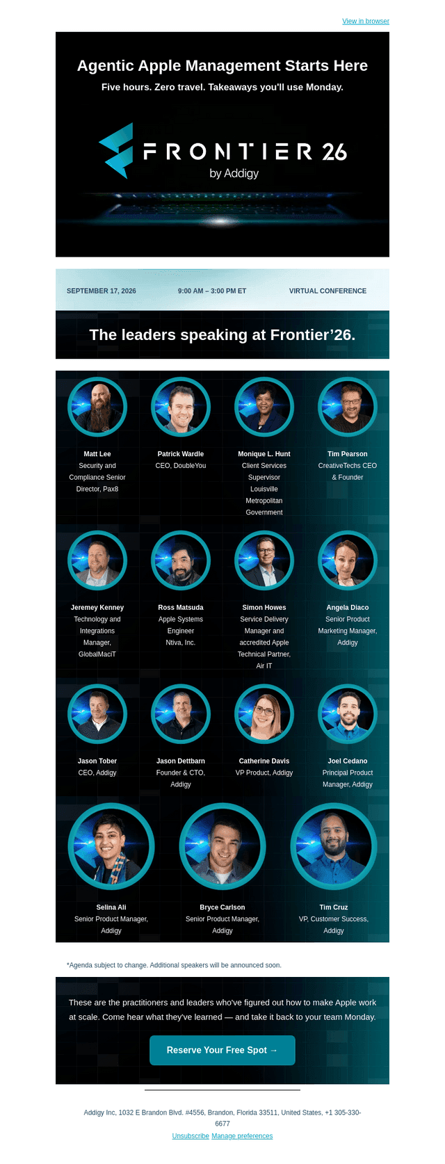 Meet the speakers at Frontier’26