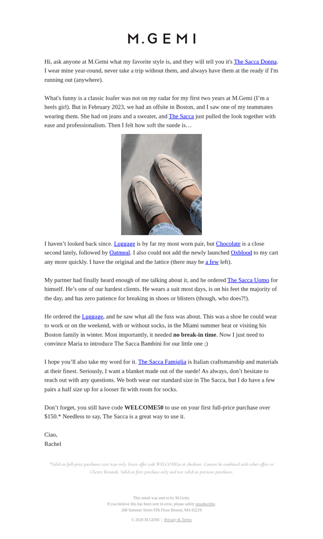 M Gemi email from Wed, Sep 9, 2026