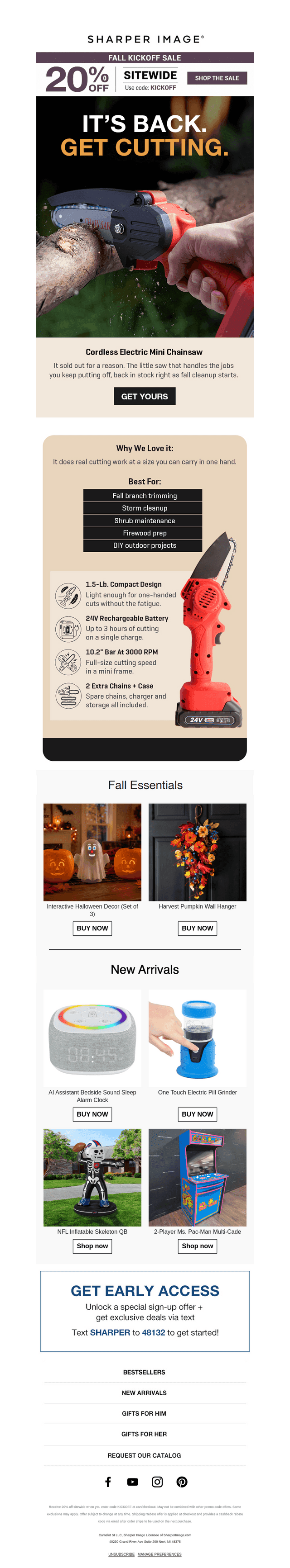 Sharper Image email from Wed, Sep 9, 2026