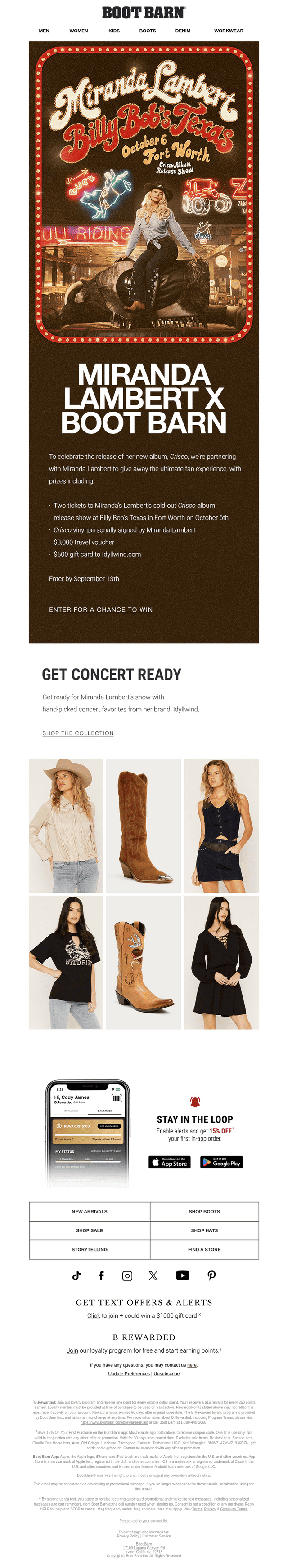 Boot Barn email from Wed, Sep 9, 2026