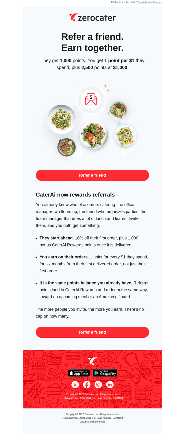 Zerocater email from Wed, Sep 9, 2026
