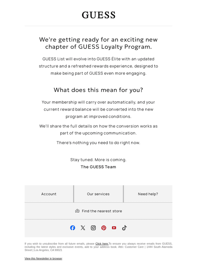 GUESS email from Wed, Sep 9, 2026