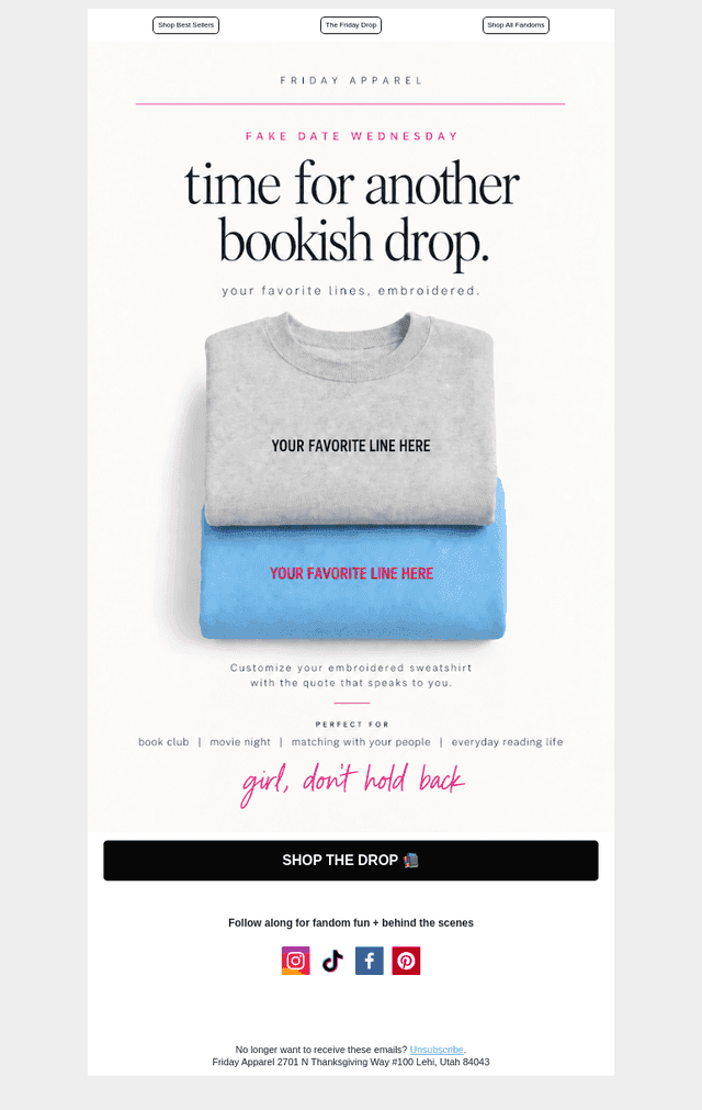 Fake Date Wednesday 💗 time for another bookish drop