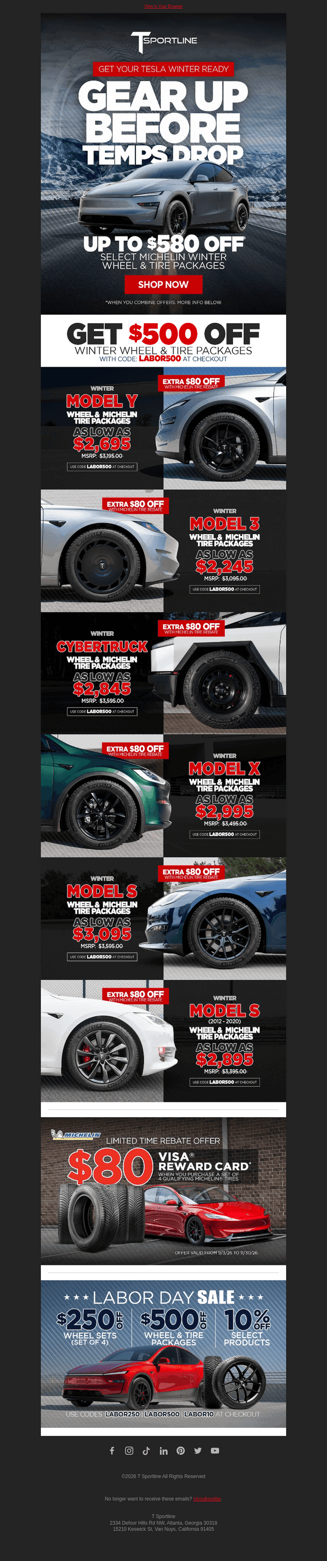 T Sportline email from Thu, Sep 10, 2026