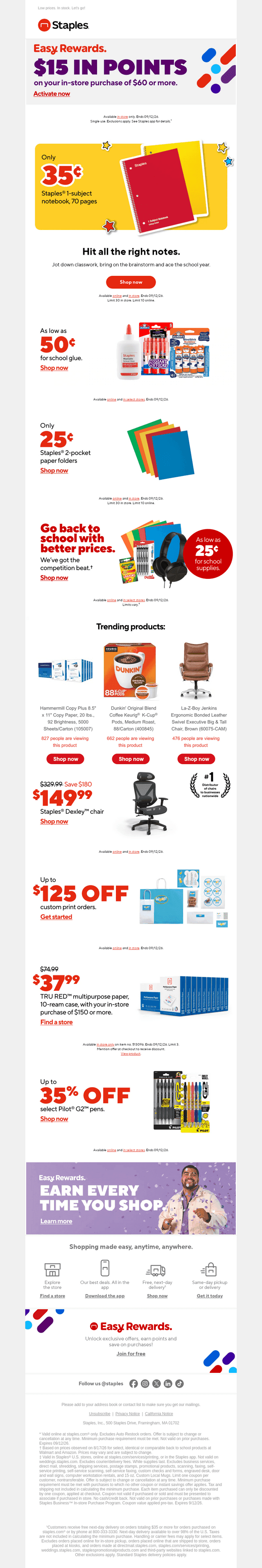 Staples email from Thu, Sep 10, 2026