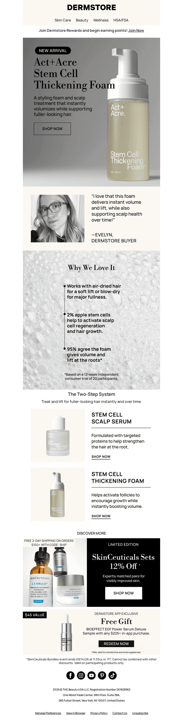New From Act+Acre: Stem Cell Thickening Foam