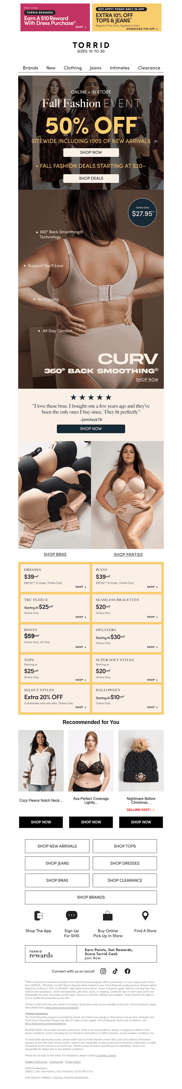 Torrid email from Thu, Sep 10, 2026