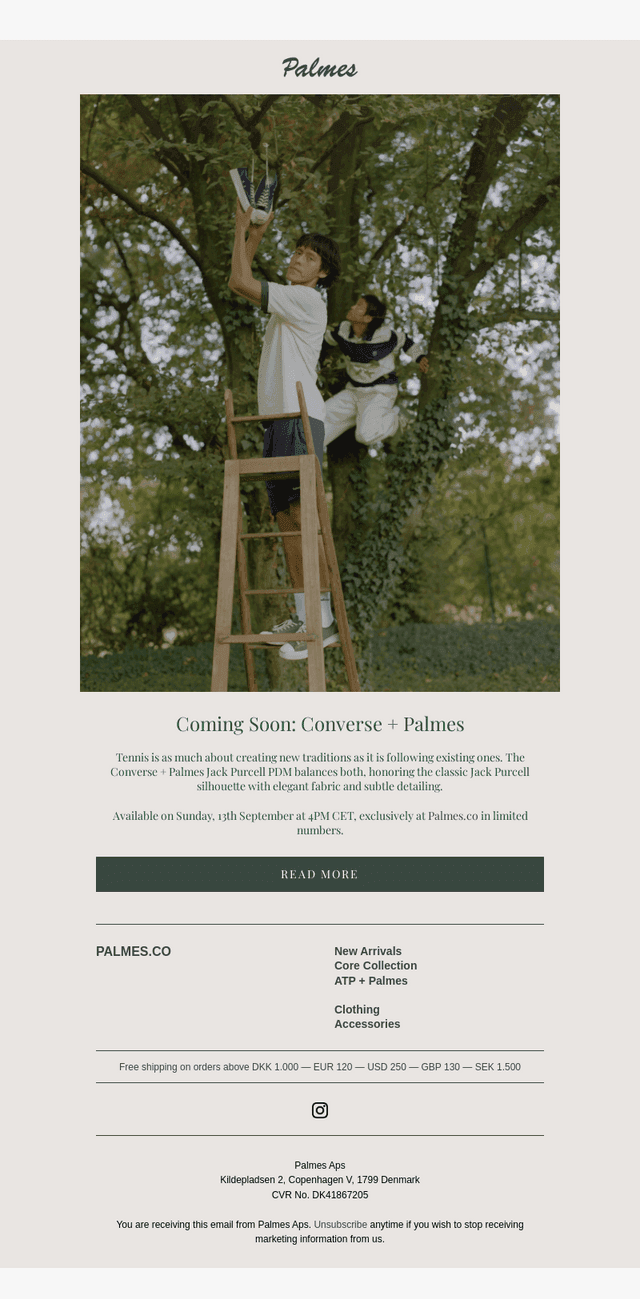 Palmes Tennis Society email from Thu, Sep 10, 2026