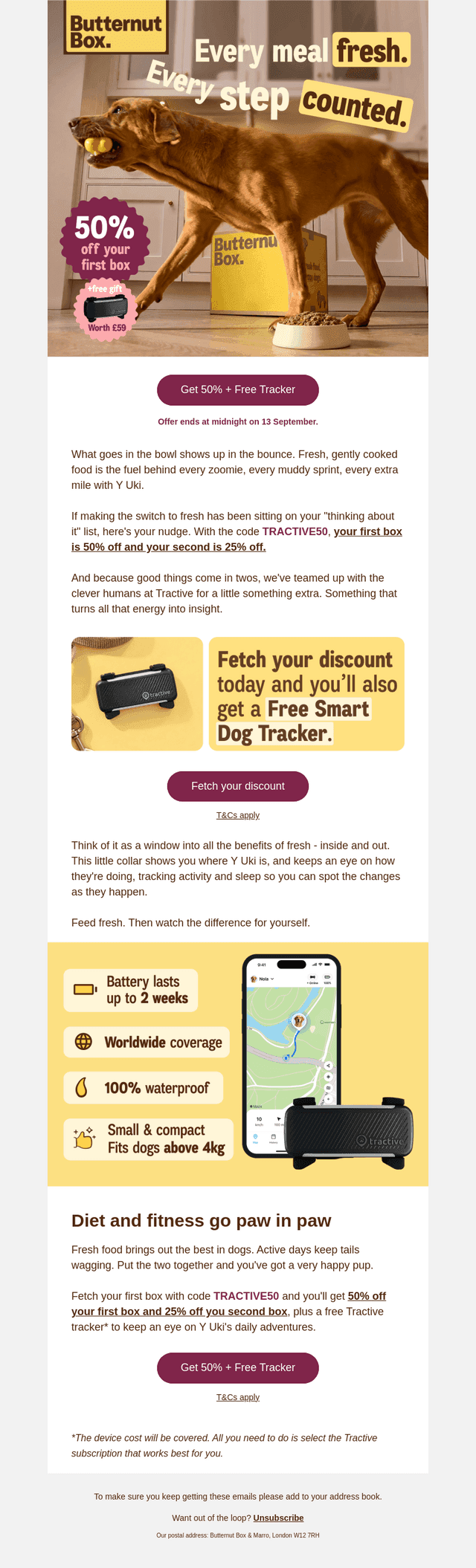 Try fresh. Fetch a free Tractive tracker