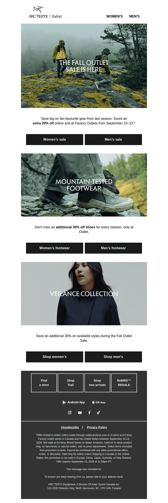 The Fall Outlet Sale is on