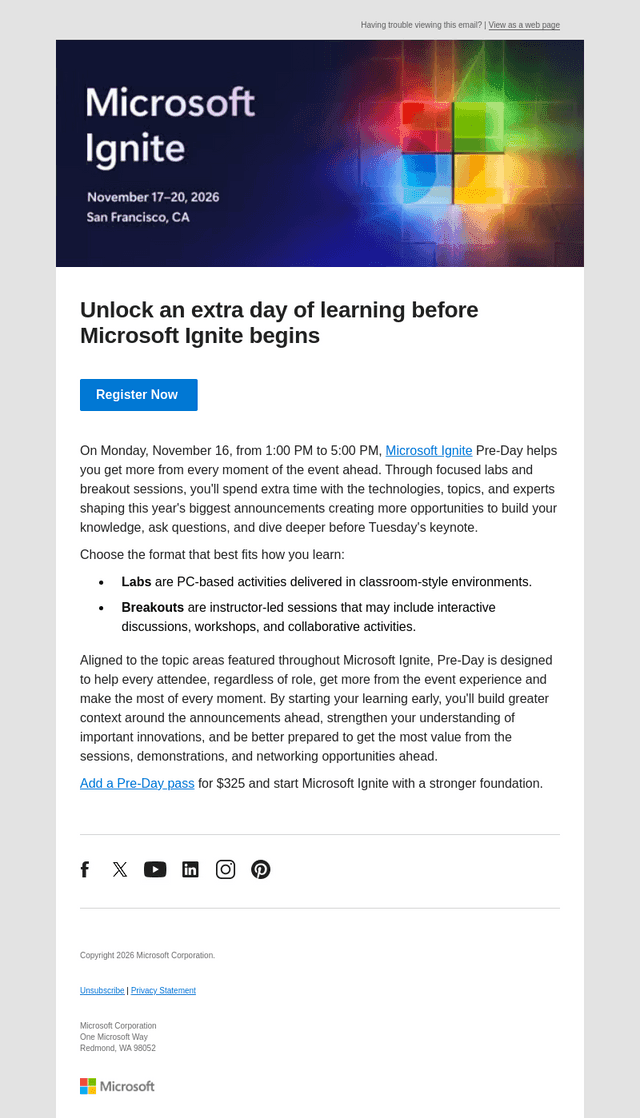 Microsoft email from Thu, Sep 10, 2026