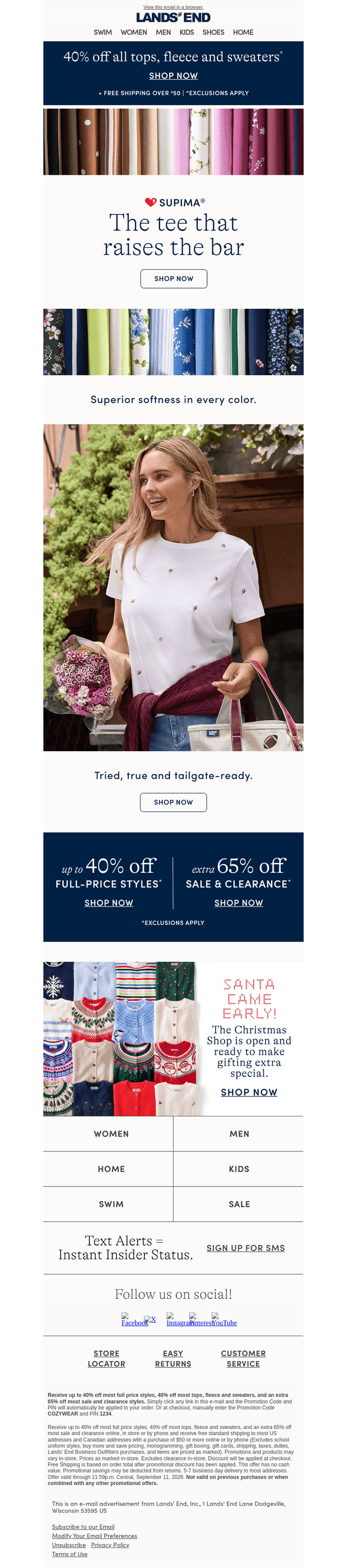 Lands' End email from Thu, Sep 10, 2026