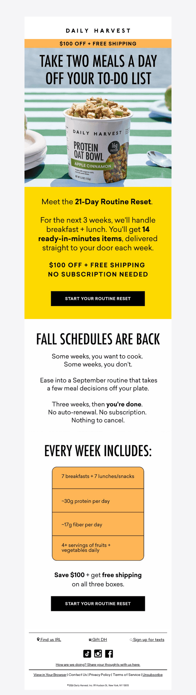 Daily Harvest email from Thu, Sep 10, 2026