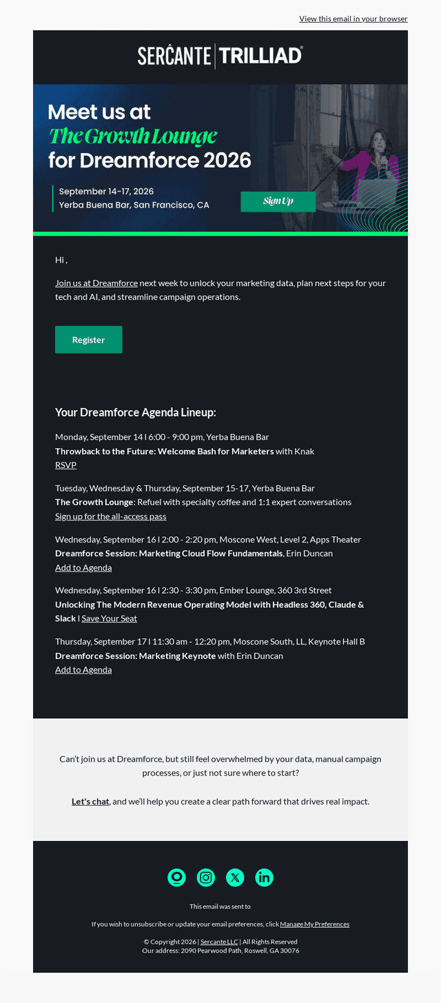 Sercante LLC email from Thu, Sep 10, 2026