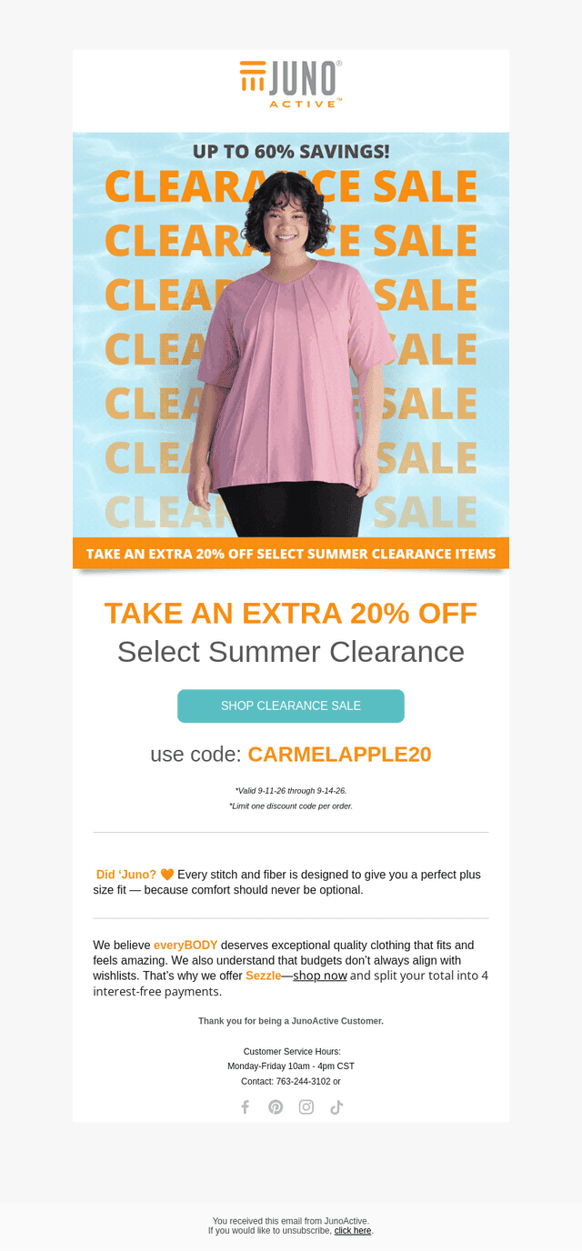 JunoActive email from Fri, Sep 11, 2026