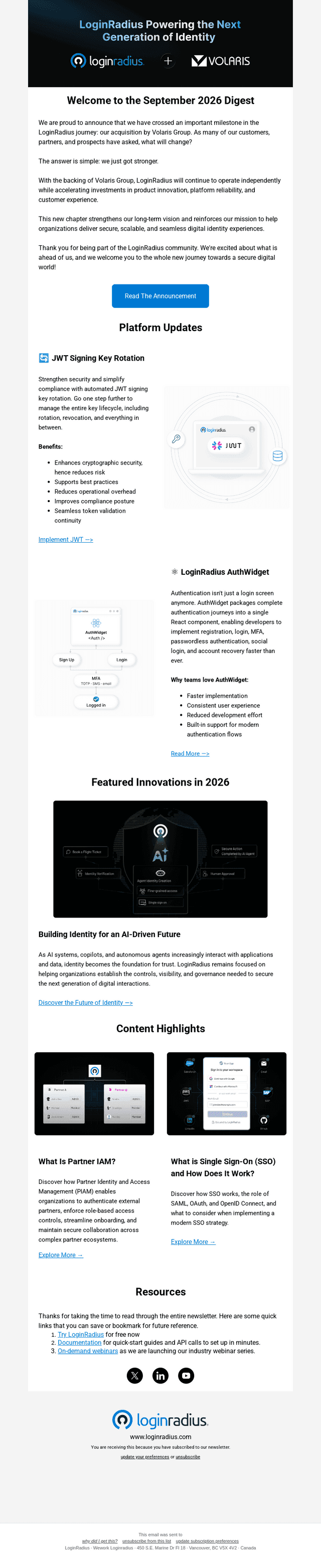 LoginRadius email from Fri, Sep 11, 2026