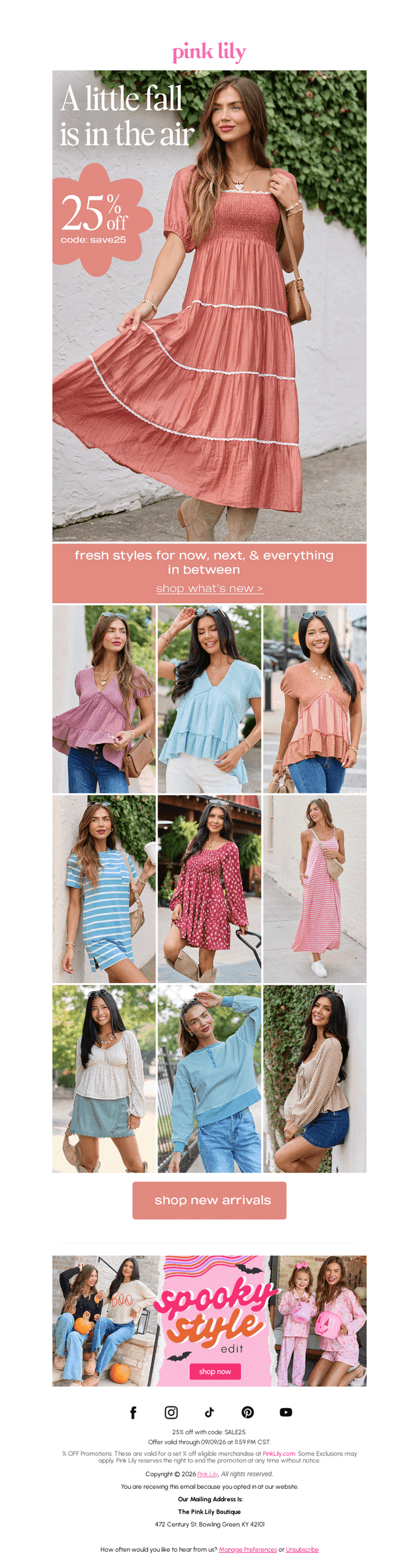 NEW fall arrivals + 25% OFF 🍂