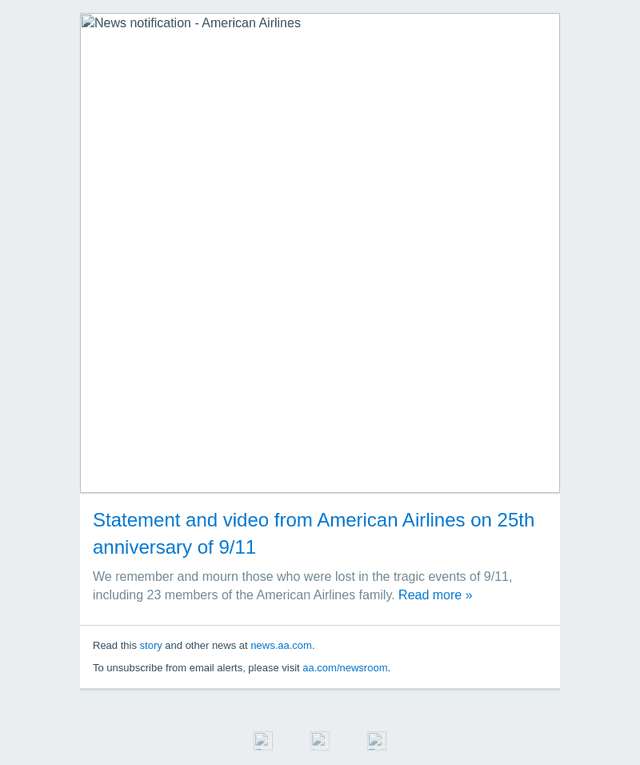 American Airlines email from Fri, Sep 11, 2026