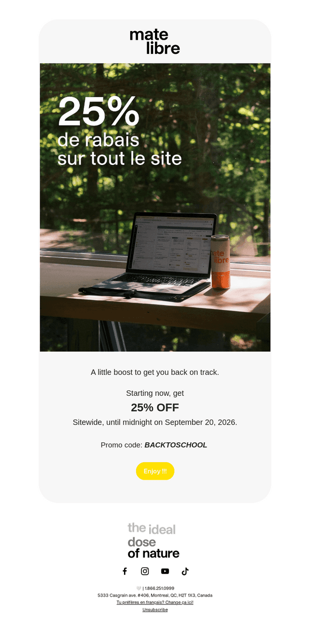 Mate Libre email from Fri, Sep 11, 2026