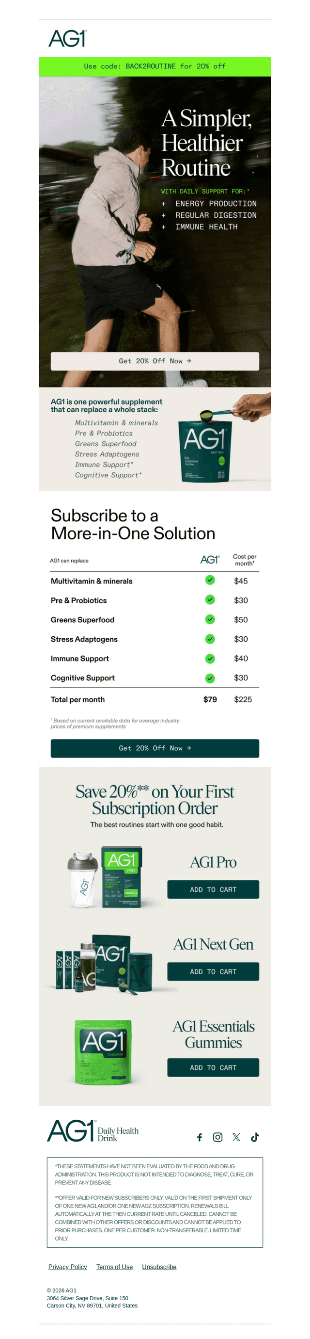 20% off a simpler morning routine