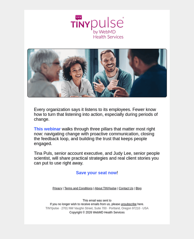 TINYpulse email from Fri, Sep 11, 2026