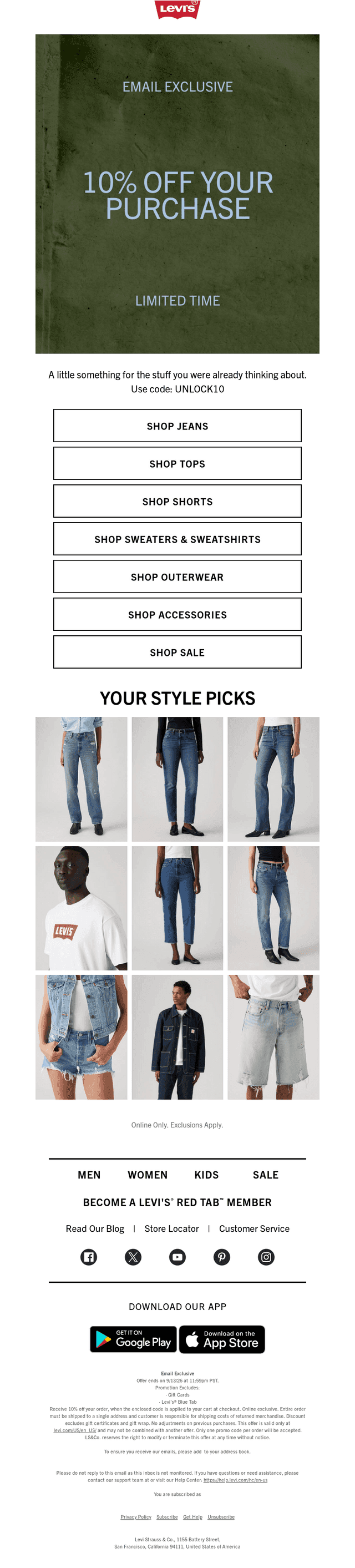A bonus 10% off is yours