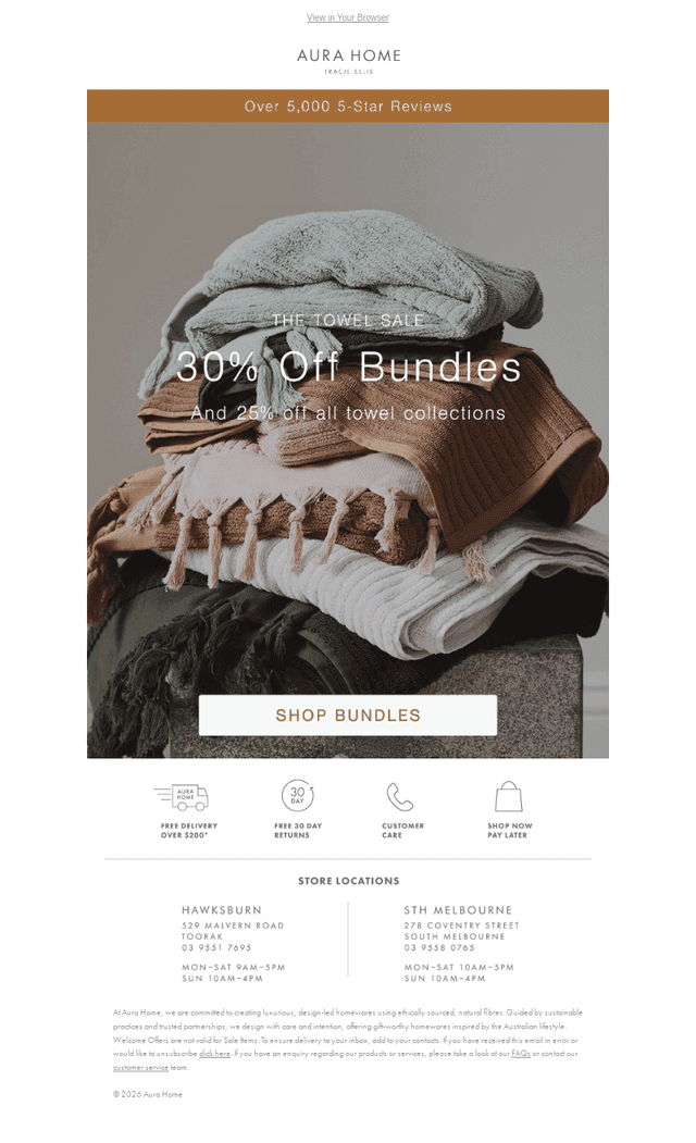 30% Off Bath Towel Bundles
