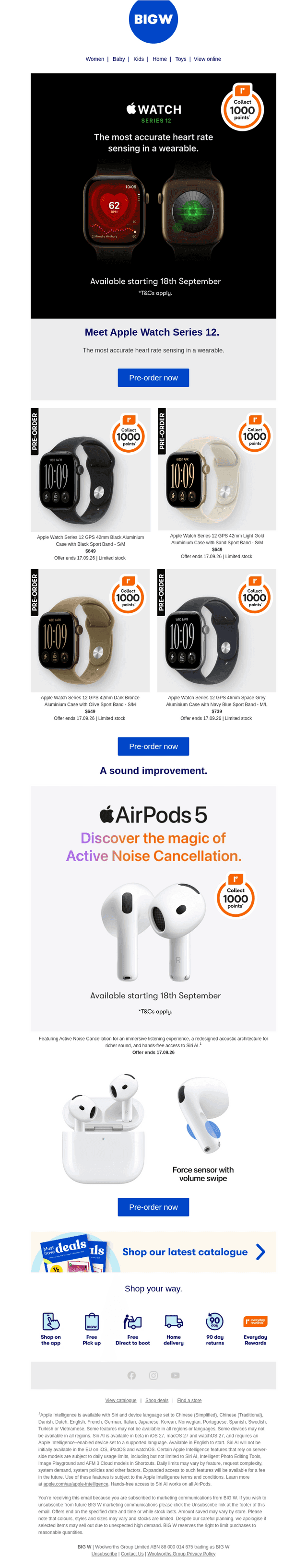 BIG W email from Fri, Sep 11, 2026
