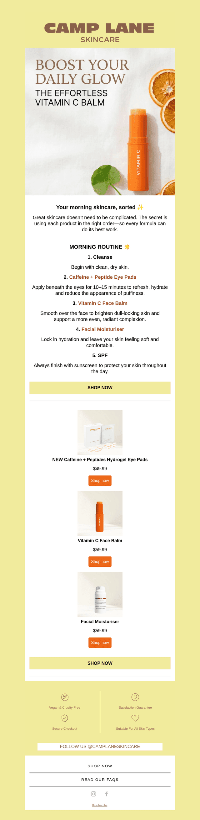 Camp Lane Skincare email from Fri, Sep 11, 2026