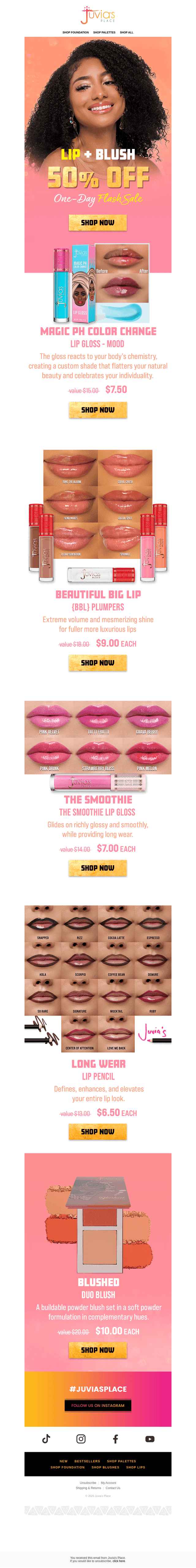 One Day Only 💄 50% Off Lip + Blush