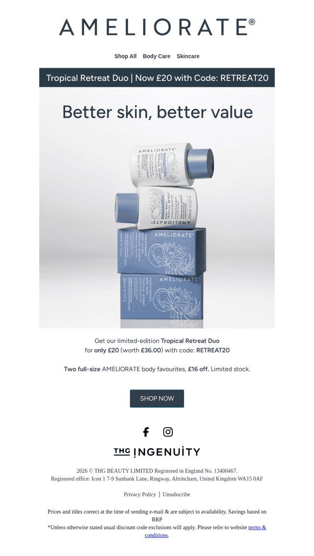 Ameliorate UK email from Sat, Sep 12, 2026