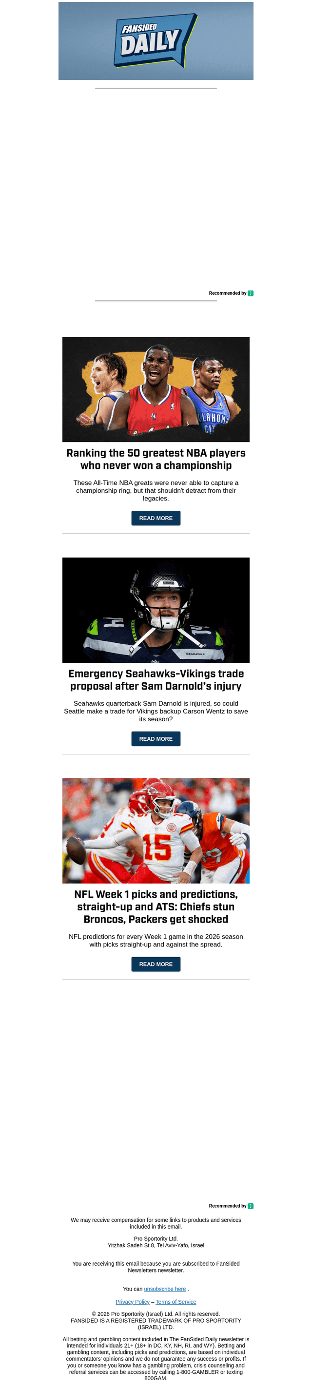 FanSided email from Sat, Sep 12, 2026