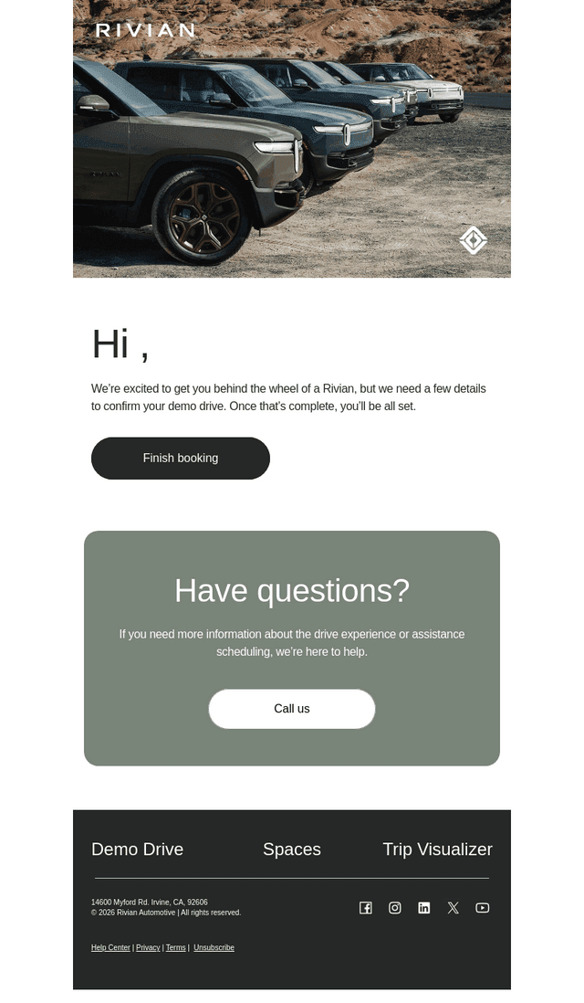 Rivian email from Sat, Sep 12, 2026