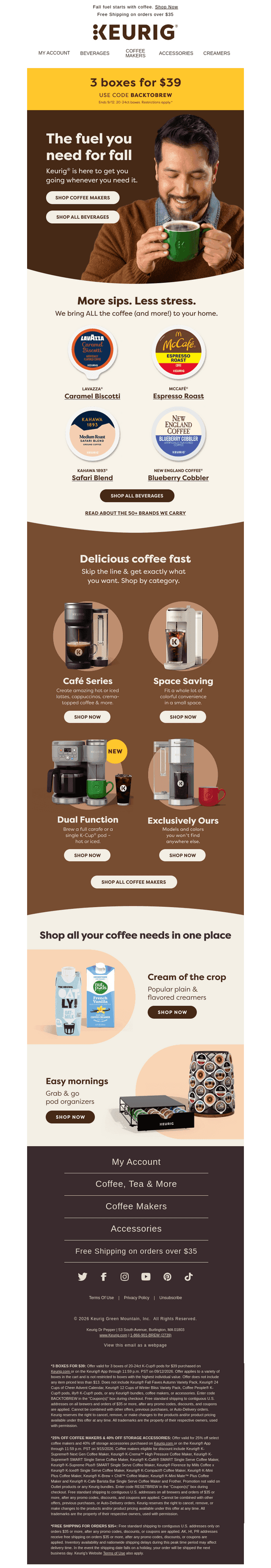 Keurig email from Sat, Sep 12, 2026
