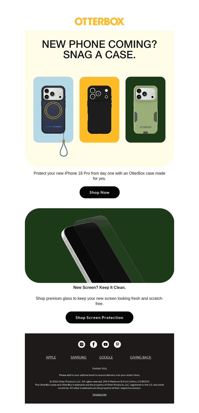 OtterBox email from Sat, Sep 12, 2026