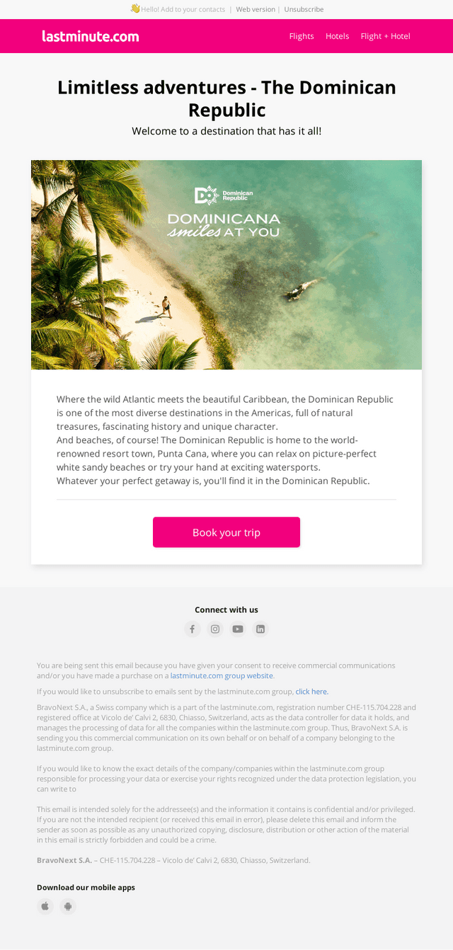 Lastminute email from Sat, Sep 12, 2026