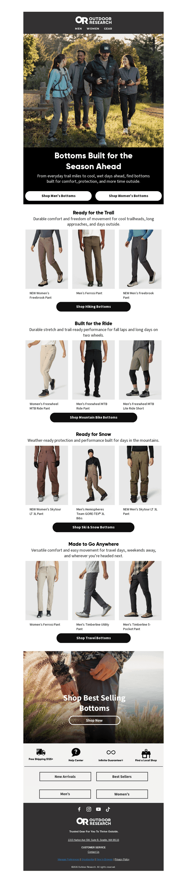 New Fall Bottoms, Built to Get Outside