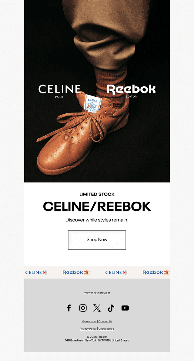 CELINE/REEBOK: Limited Stock