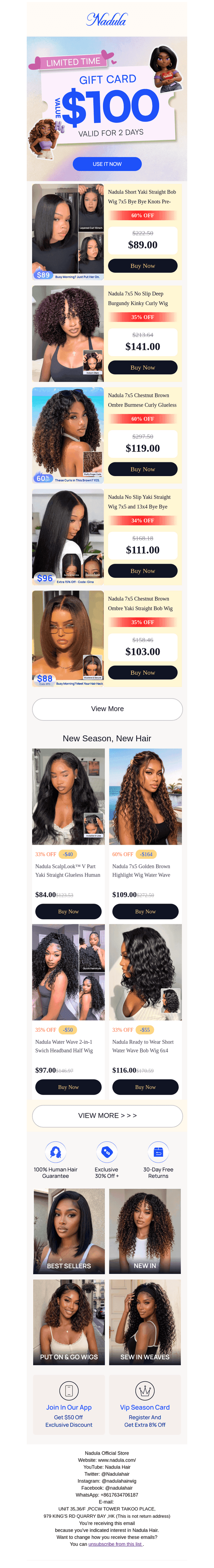Nadula Hair email from Sat, Sep 12, 2026