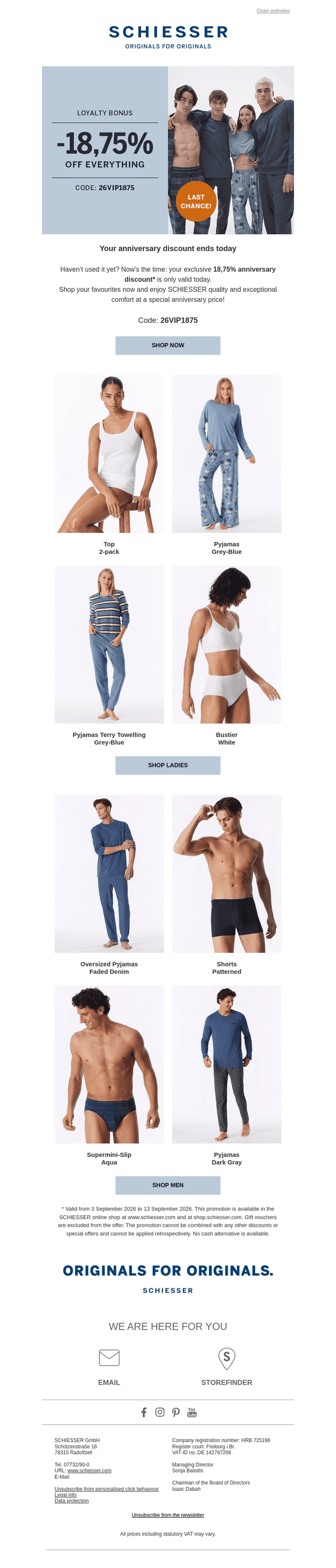 Last chance: 18,75% off everything
