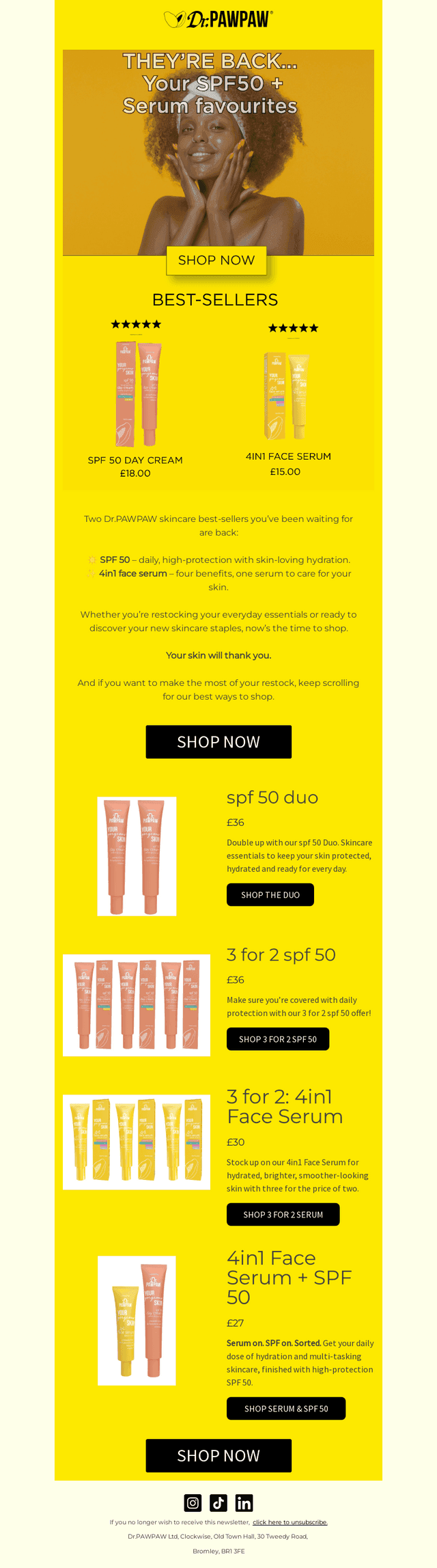 SPF 50 RESTOCK ALERT 🚨