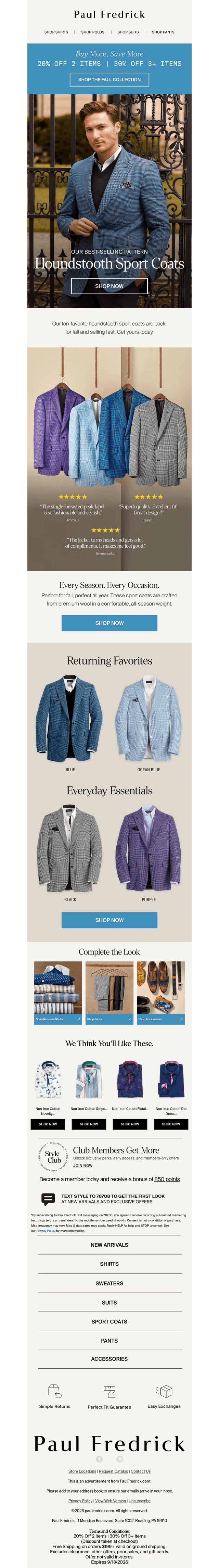 Back for fall: houndstooth sport coats.