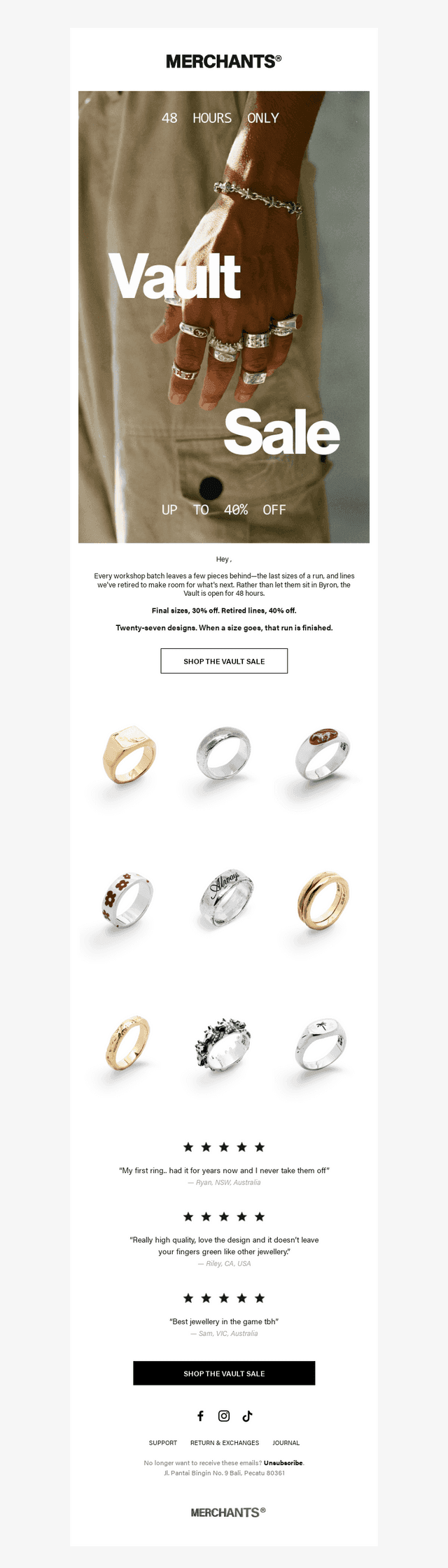 The Vault: 30% off, 48 hours