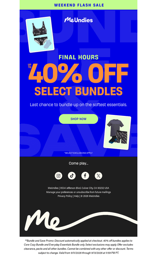 FINAL HOURS: 40% off your first order