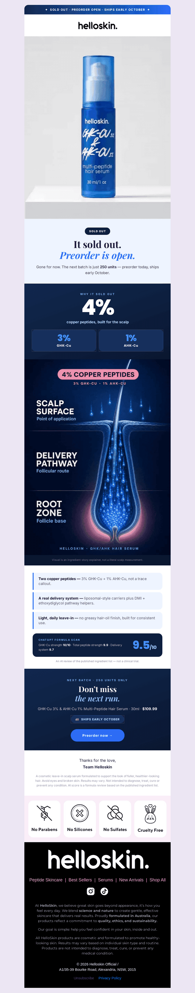 Helloskin.com.au email from Mon, Sep 14, 2026