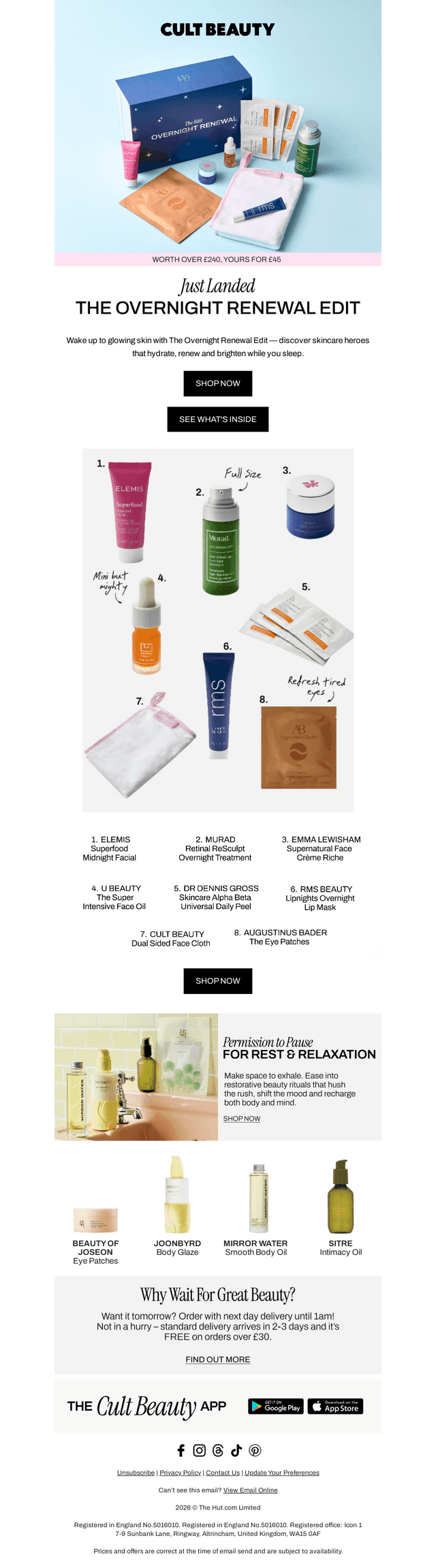 CultBeauty email from Mon, Sep 14, 2026