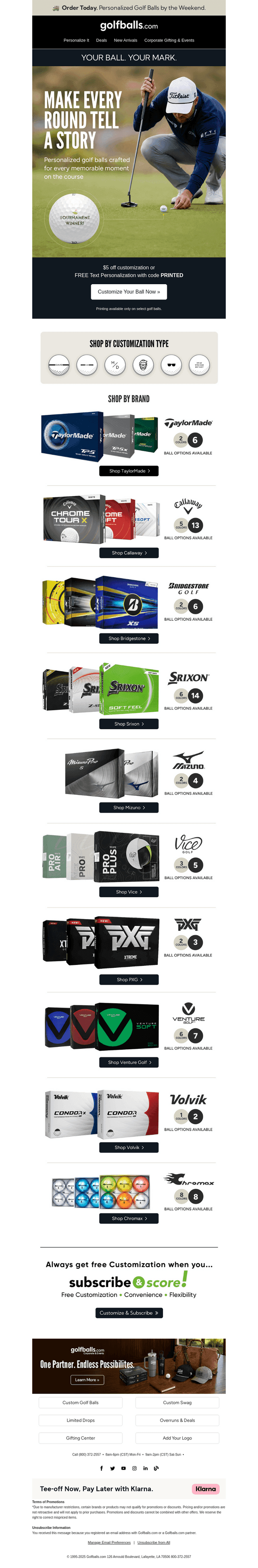Golfballs email from Mon, Sep 14, 2026