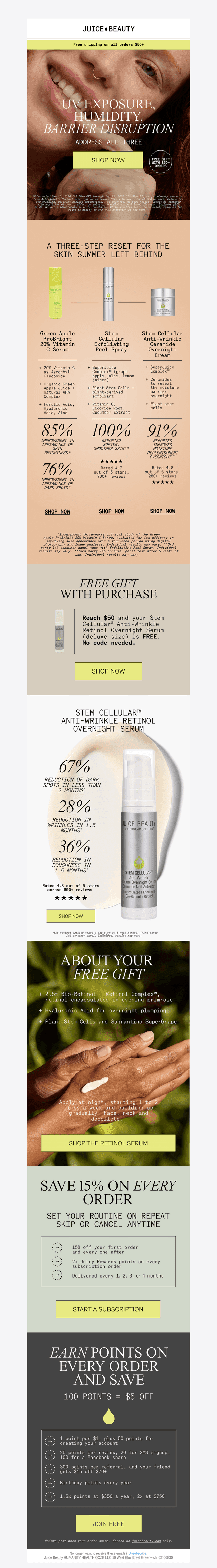 Juice Beauty email from Mon, Sep 14, 2026