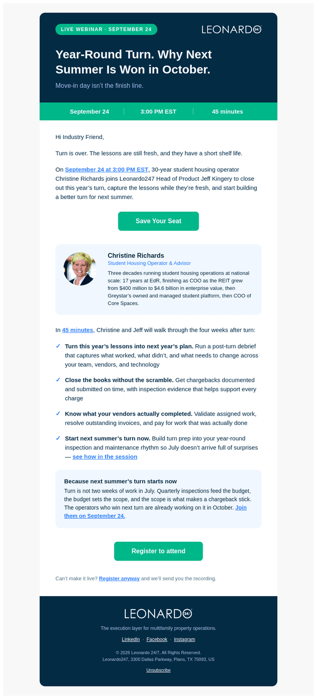 Leonardo247 email from Mon, Sep 14, 2026